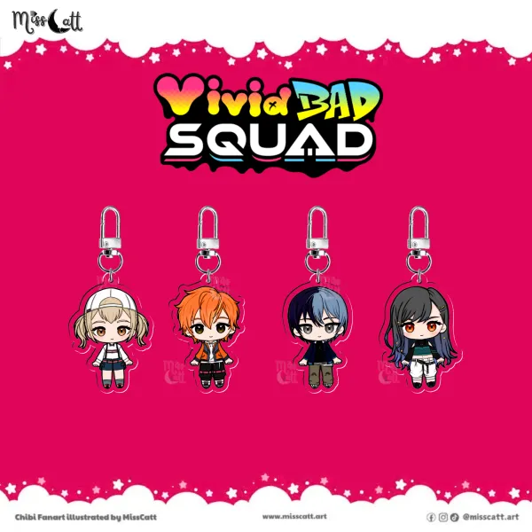  Vivid Bad Squad Acrylic Keychain Set
