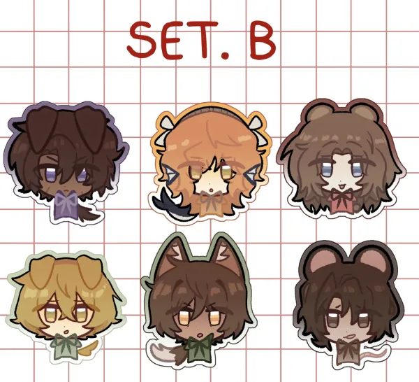 Mini Animal sinners Sticker set - B