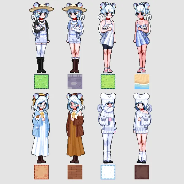 Nemimi Pixel Standee Set