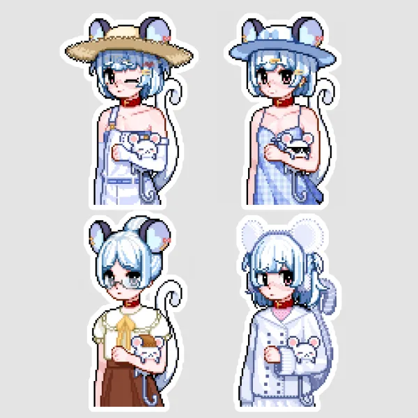 Nemimi Pixel Sticker Set