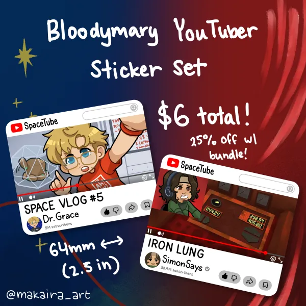 Bloodymary SpaceTuber Sticker Set