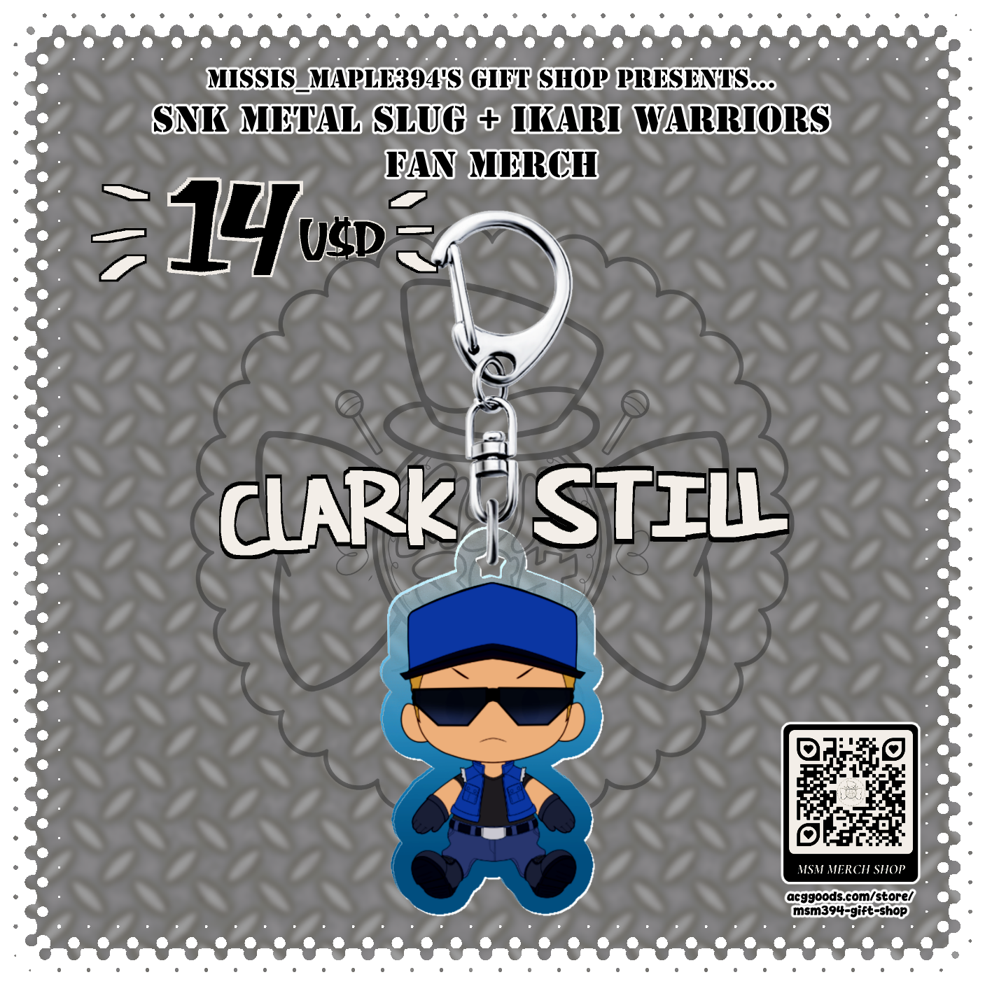 ACRYLIC CHARM - Clark Still (Ikari Warriors / KOF)