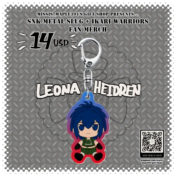 ACRYLIC CHARM - Leona Heidren + ZOMBIE VER. (Ikari Warriors /KOF '96)