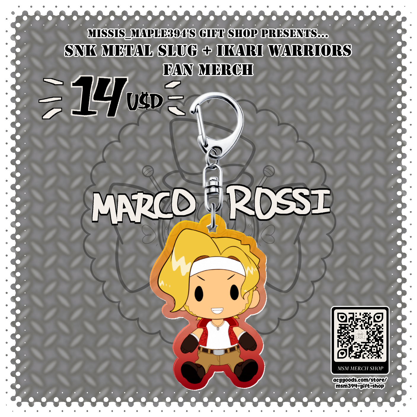 ACRYLIC CHARM ~ Metal Slug - Marco Rossi