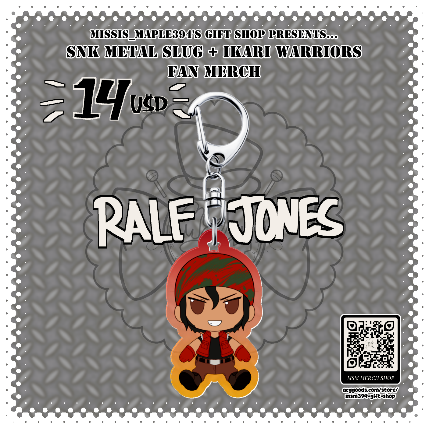 ACRYLIC CHARM - Ralf Jones (Ikari Warriors / KOF)