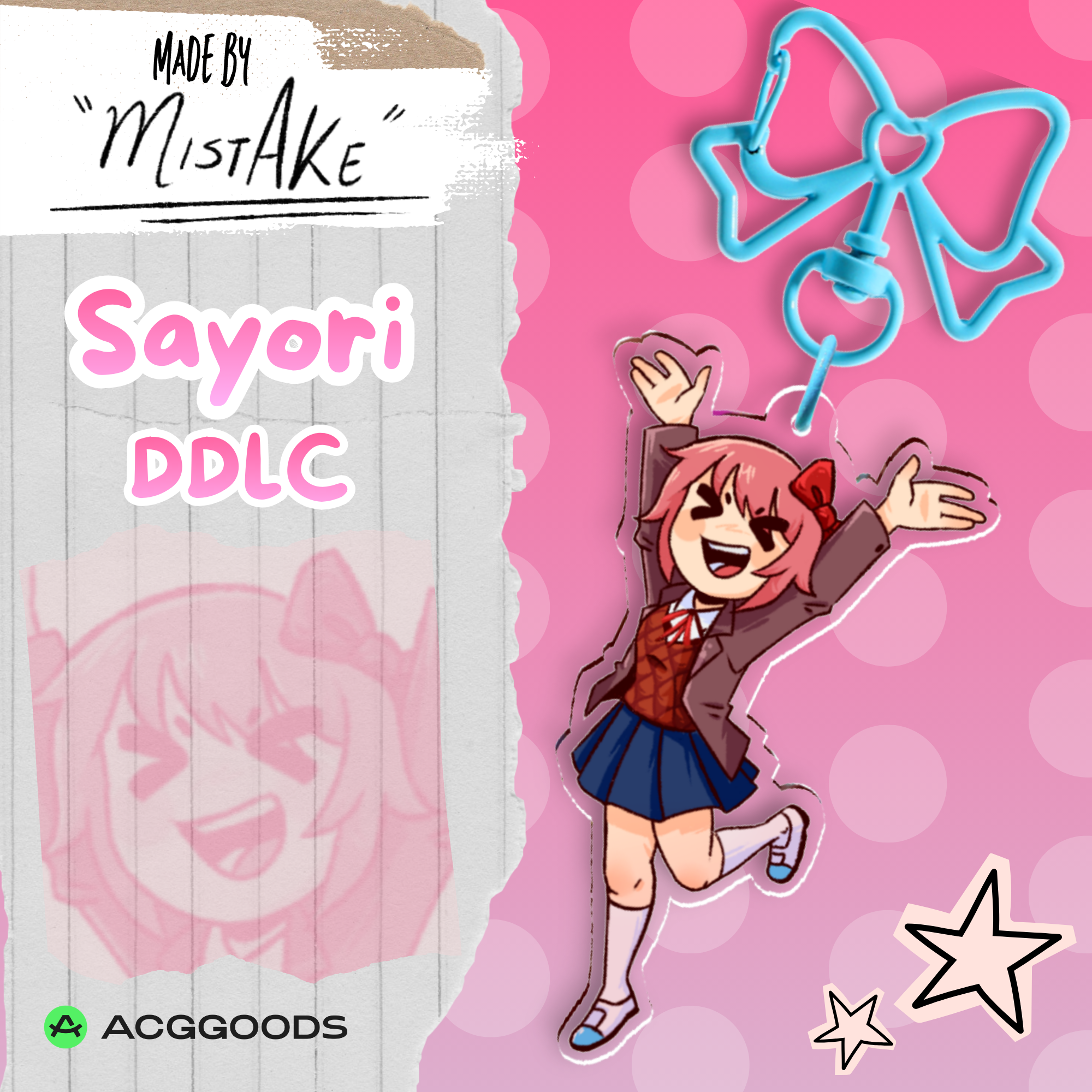 Happy Sayori Keychain