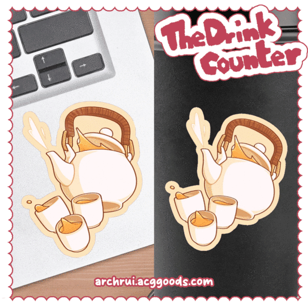 Jasmine Green Tea - Colored Edge Die Cut Stickers