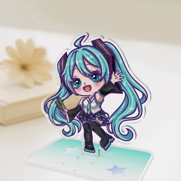 Kawaii acrylic standee, Miku gadget, vocaloids, Hatsune Miku, Miku chibi fanart, chibi art style, Miku standee, vocaloid merch, otaku gift
