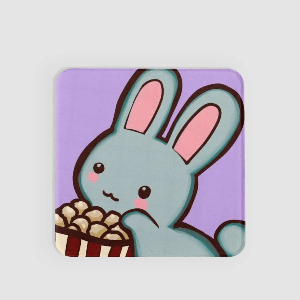 Popcorn Bunny Mascot Lenticular Sticker