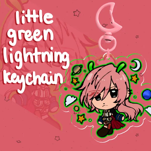 [Final Fantasy XIII] little green lightning - Clear Acrylic Keychain
