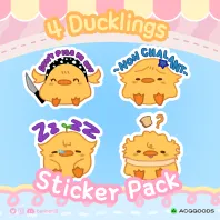 Cute 4 Ducklings Sticker Pack