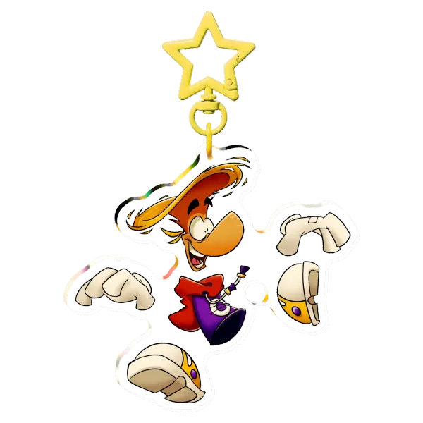Rayman Haircopter Rounded Acrylic Keychain