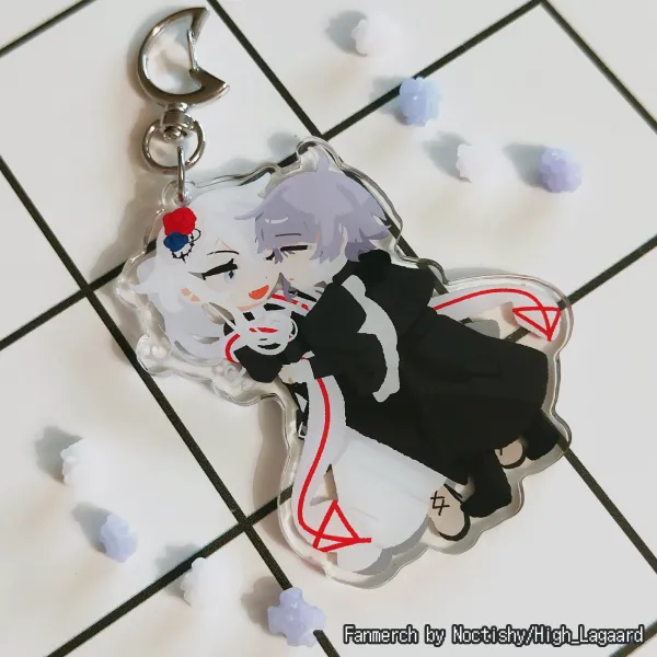 Lineless hksc (Haku & Securett) dual-sided acrylic keychain
