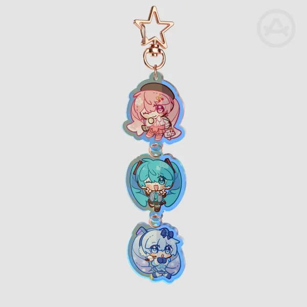 [Vocaloid] MikuMikuMiku Linked Keychain