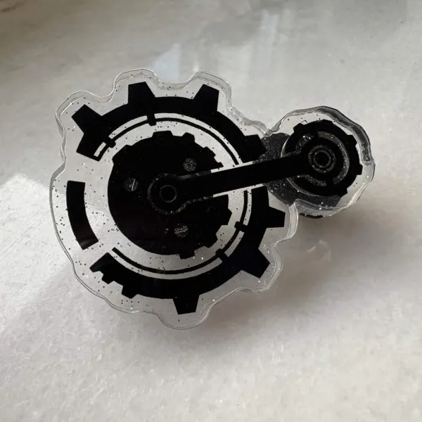 Vi's neck tattoo glitter acrylic pin