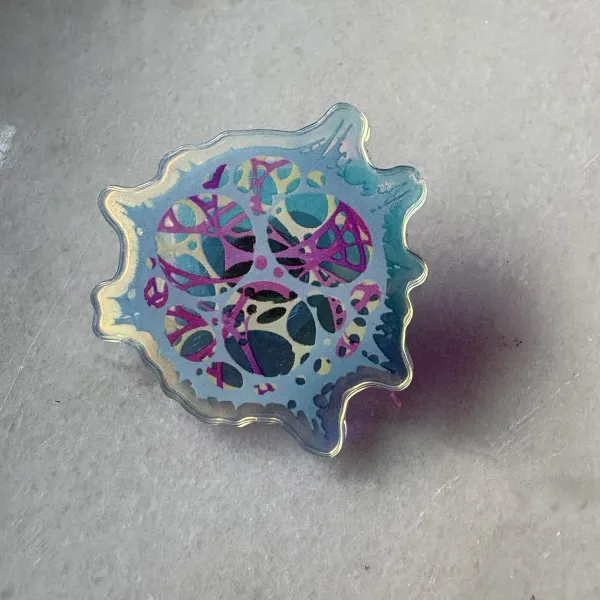 Anomaly rainbow holo acrylic pin