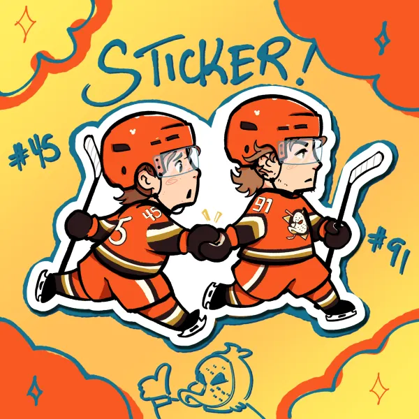 Beckett Sennecke and Leo Carlsson Hand Holding Die-cut Sticker