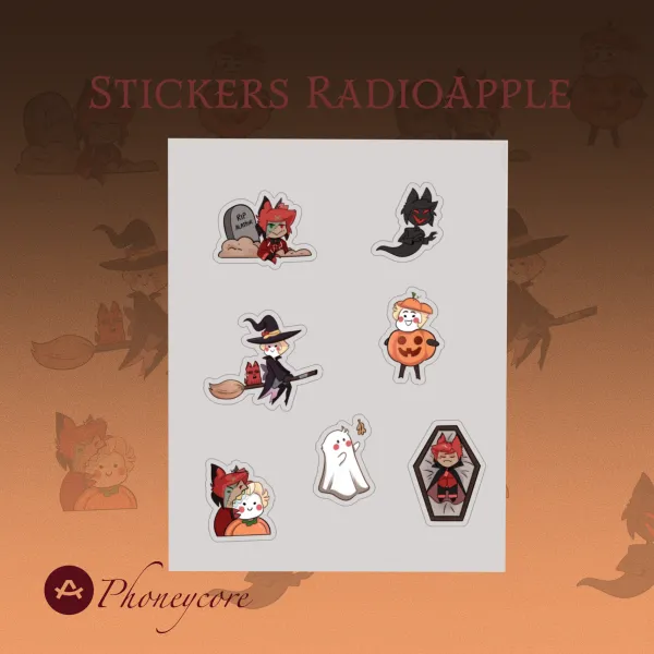 Lucifer / Alastor Radioaple Halloween Clear Transparent PET Vinyl Sticker Sheet