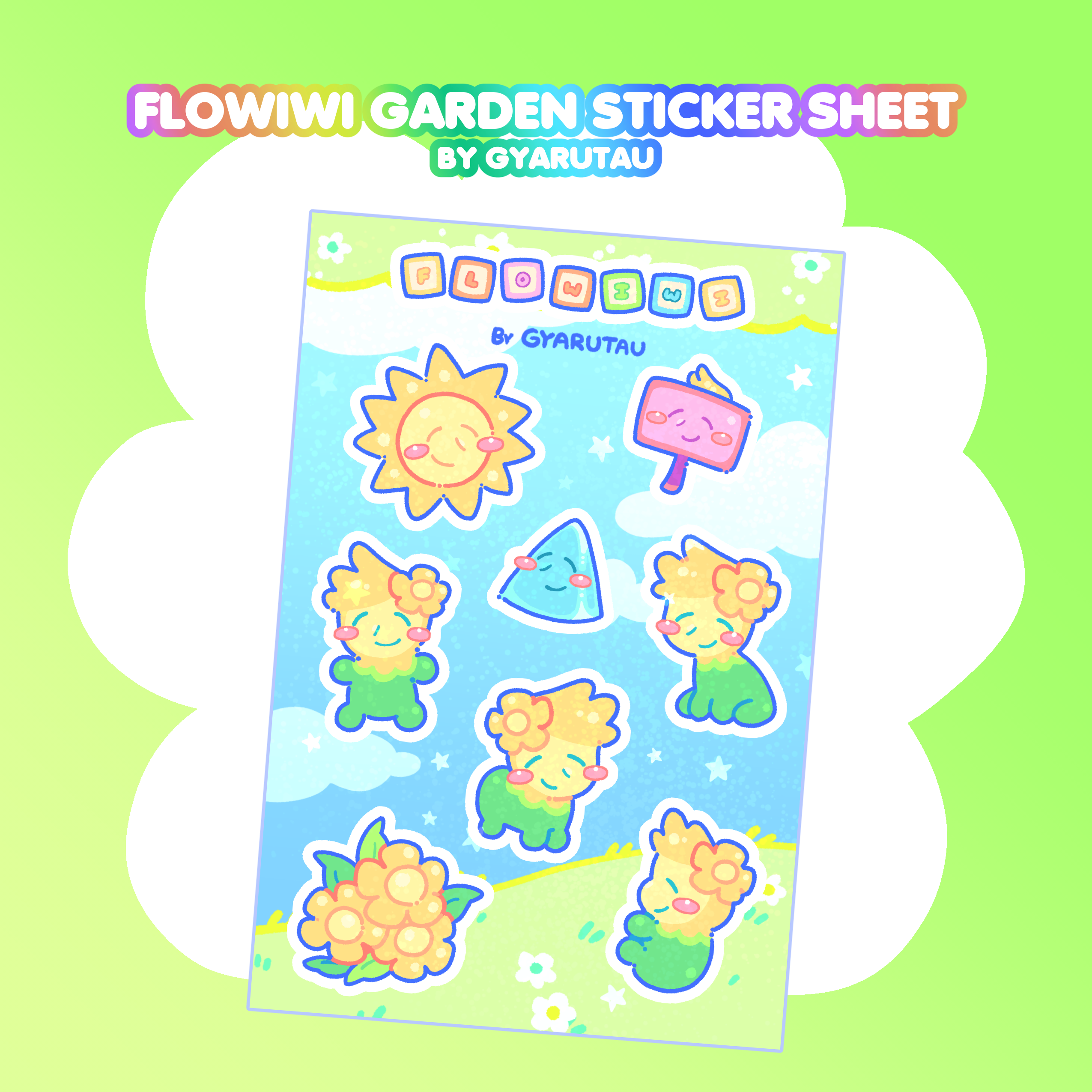 Flowery (Wiwi Shaped) Sticker Sheet