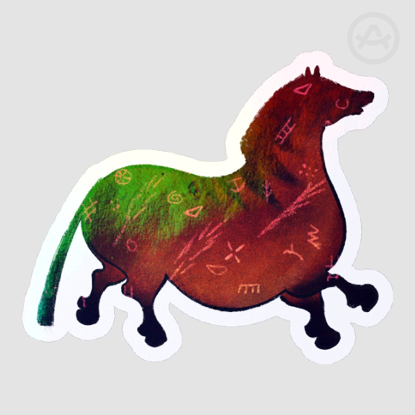 Prehistoric Cave Painting Horse [Sticker]