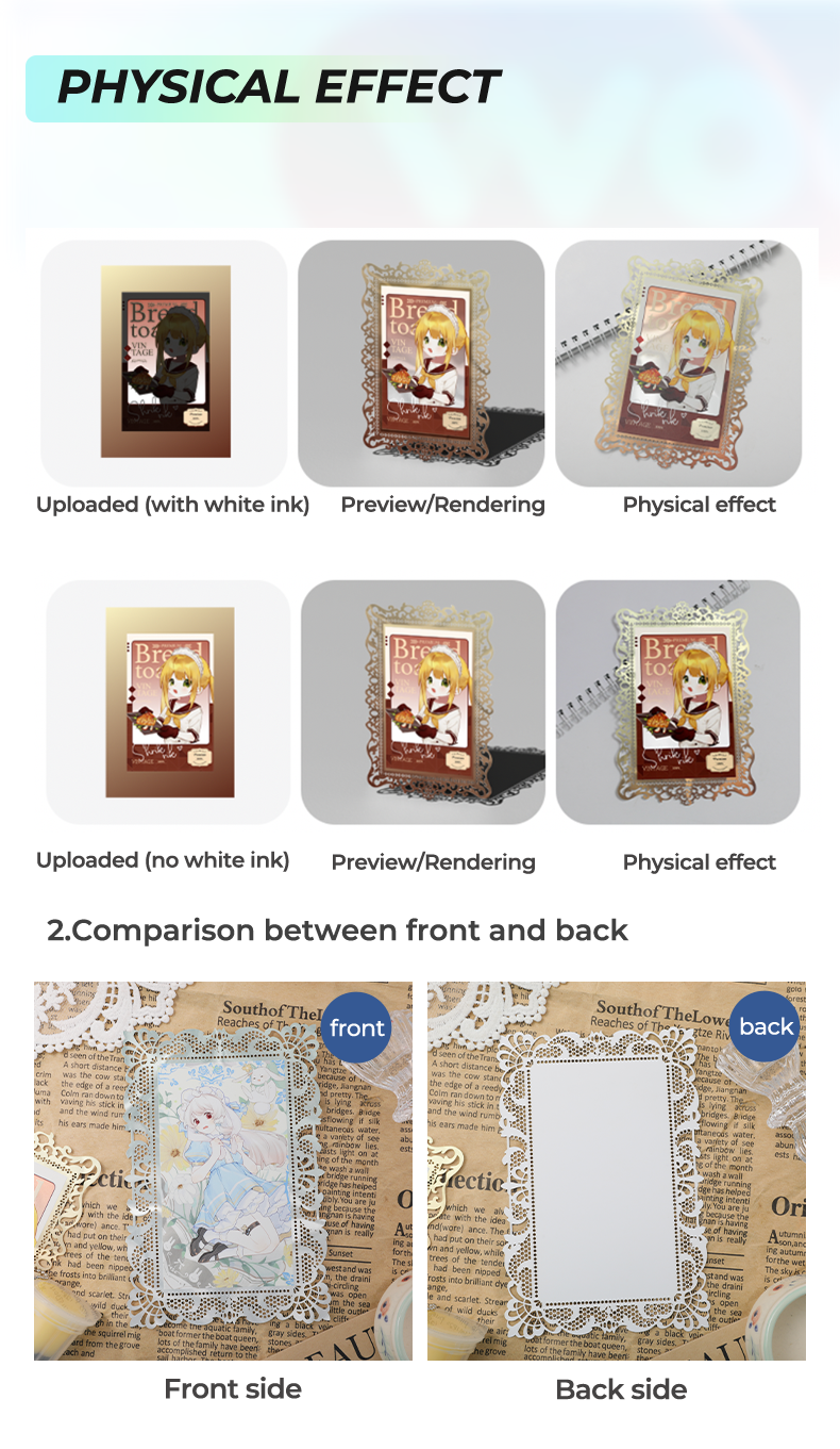 Custom Holographic Liquid Sliver Lace Postcards