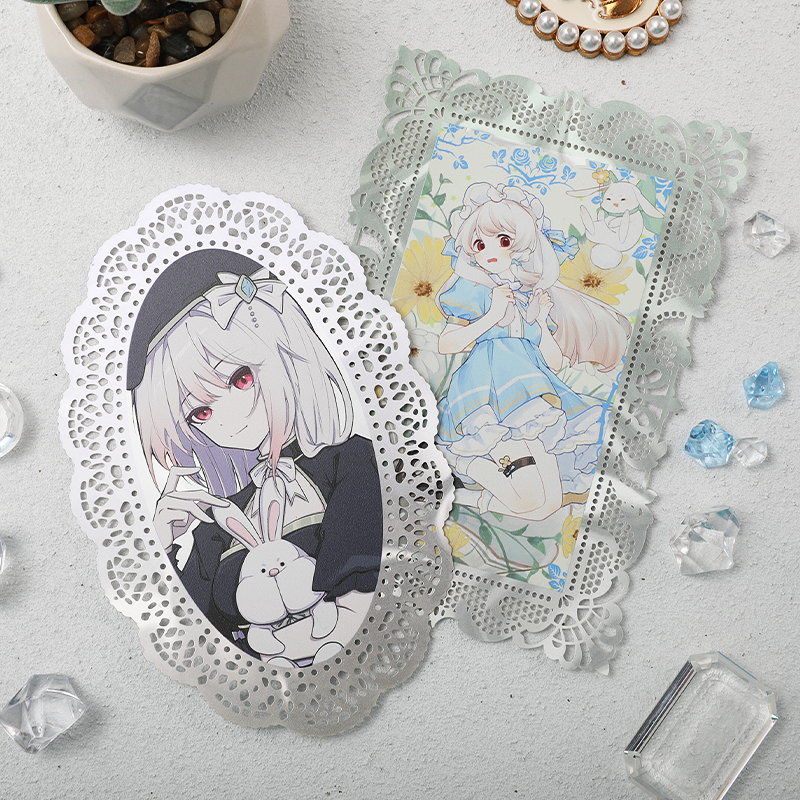 Custom Holographic Liquid Sliver Lace Postcards