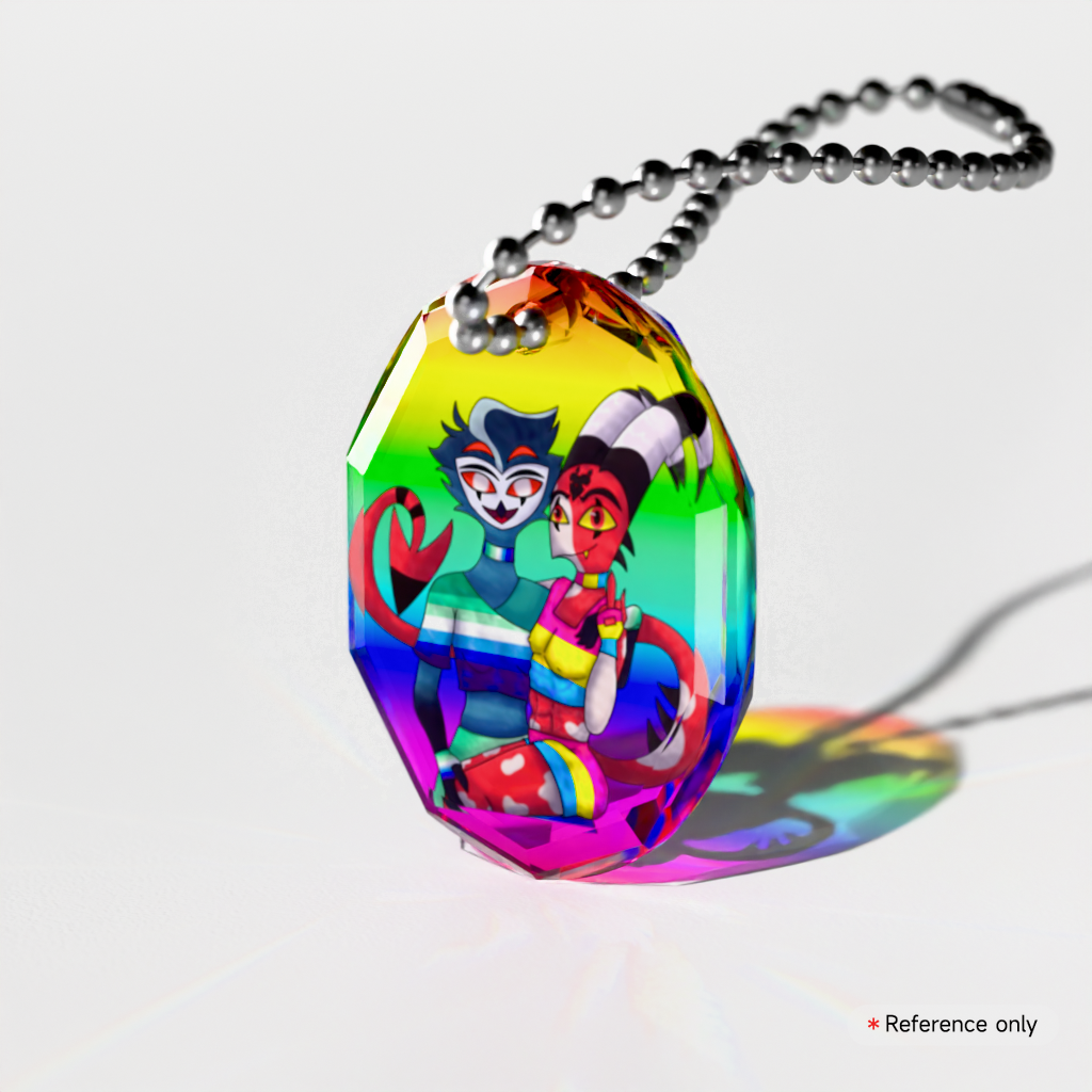 Stolitz ( Stolas x Blitzo ) Gemstone Keychain