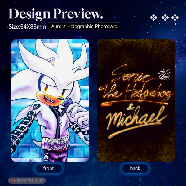Silver The Hegdehog Aurora Holographic Photocard Sonic The Hedgehog x MJ series
