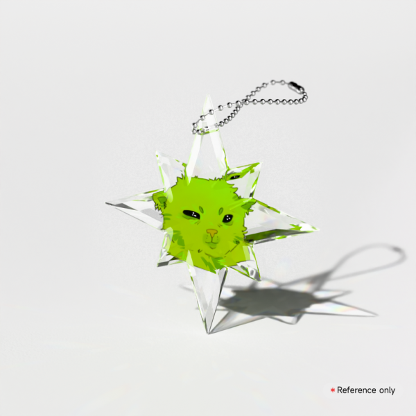 Alien cat Gemstone Thick Acrylic Block Keychains