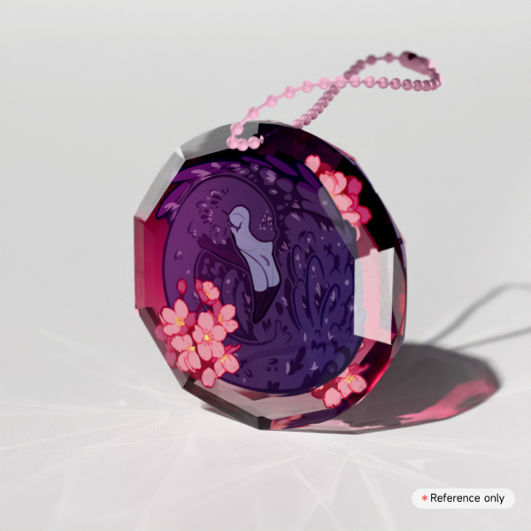 Jerry the Black Flamingo Arcadia Gemstone Thick Acrylic Block Keychains