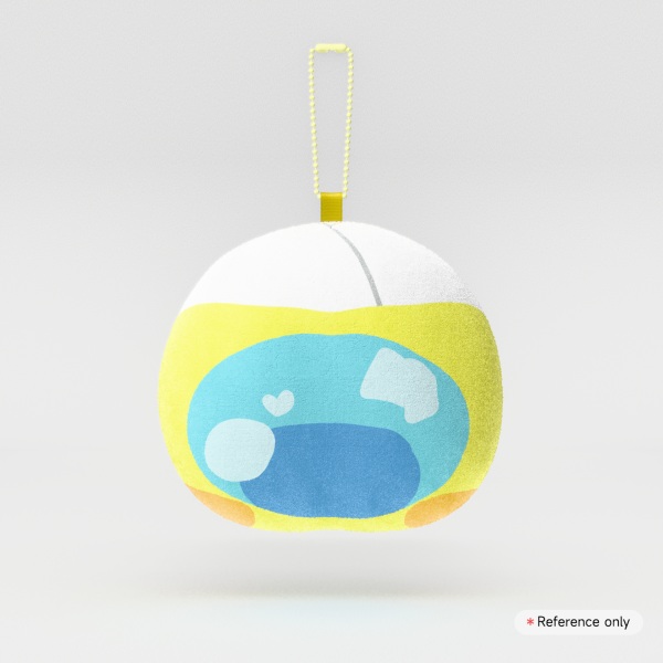 Yellow Mochi Face Plush Keychain