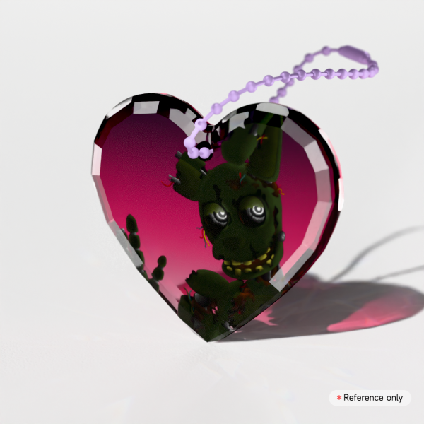 Springtrap Peekin' Acrylic Heart Keychain