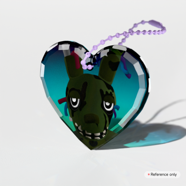 Springtrap Plushie Heart Gem Keychain