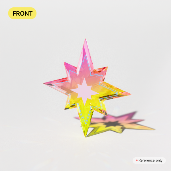 yellow pink Broken Glass Gemstone star