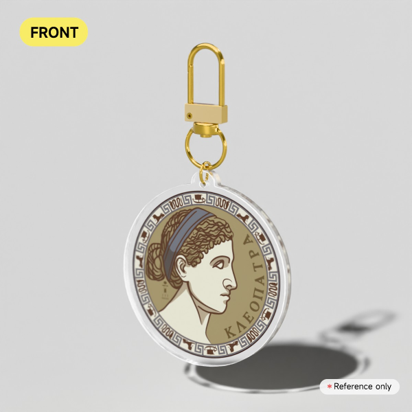 Cleopatra VII Medallion Clear Acrylic Keychains