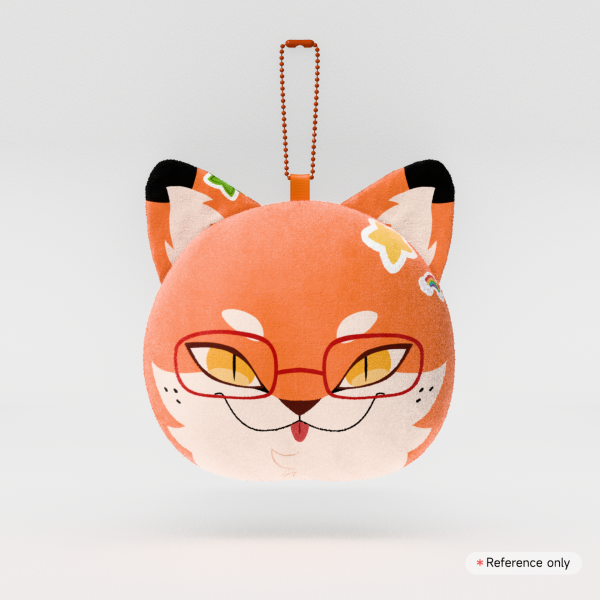 Fox with glasses plush keychain