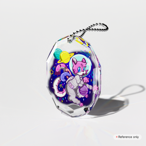 Space tiger Gemstone Acrylic Block Keychains