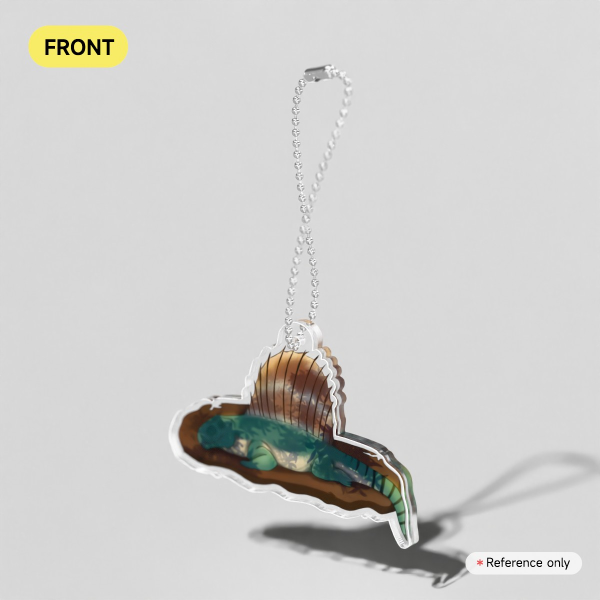 Sleeping Dimetrodon Acrylic Keychains