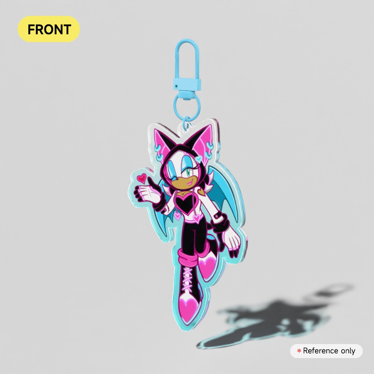 Neon Rouge Acrylic Keychain