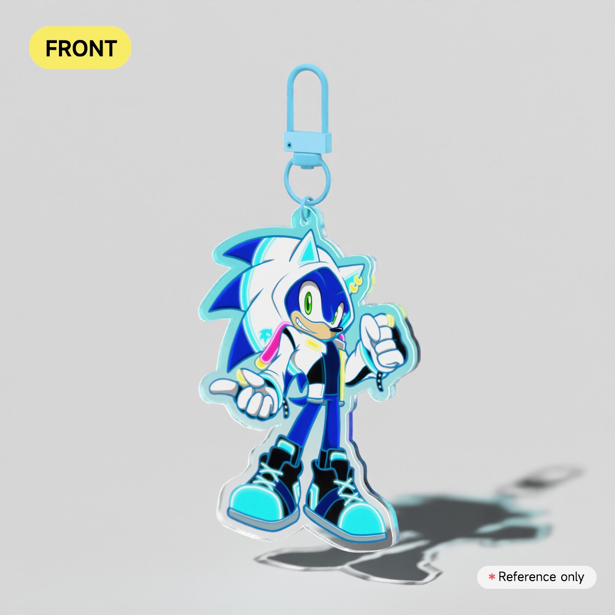 Neon Sonic Acrylic Keychain