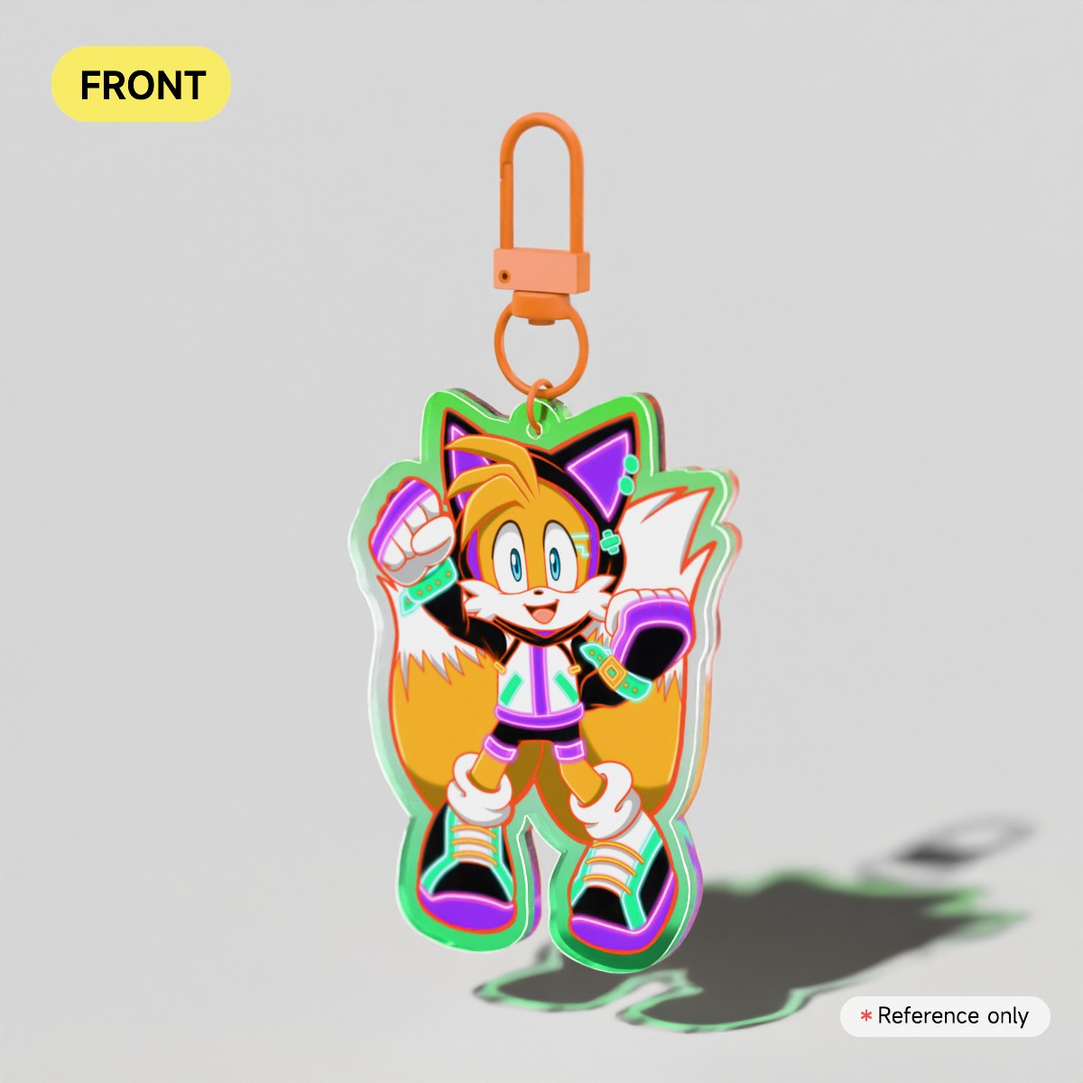 Neon Tails Acrylic Keychain