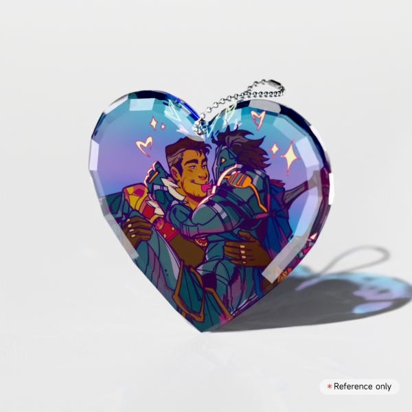 Vikjayce Heart Thick Acrylic Block Keychain