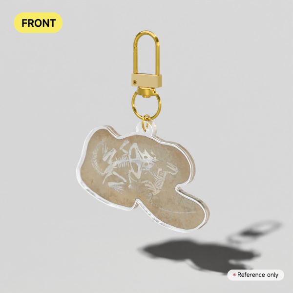 Velociraptor vs Protoceratops Fossil Acrylic Keychain