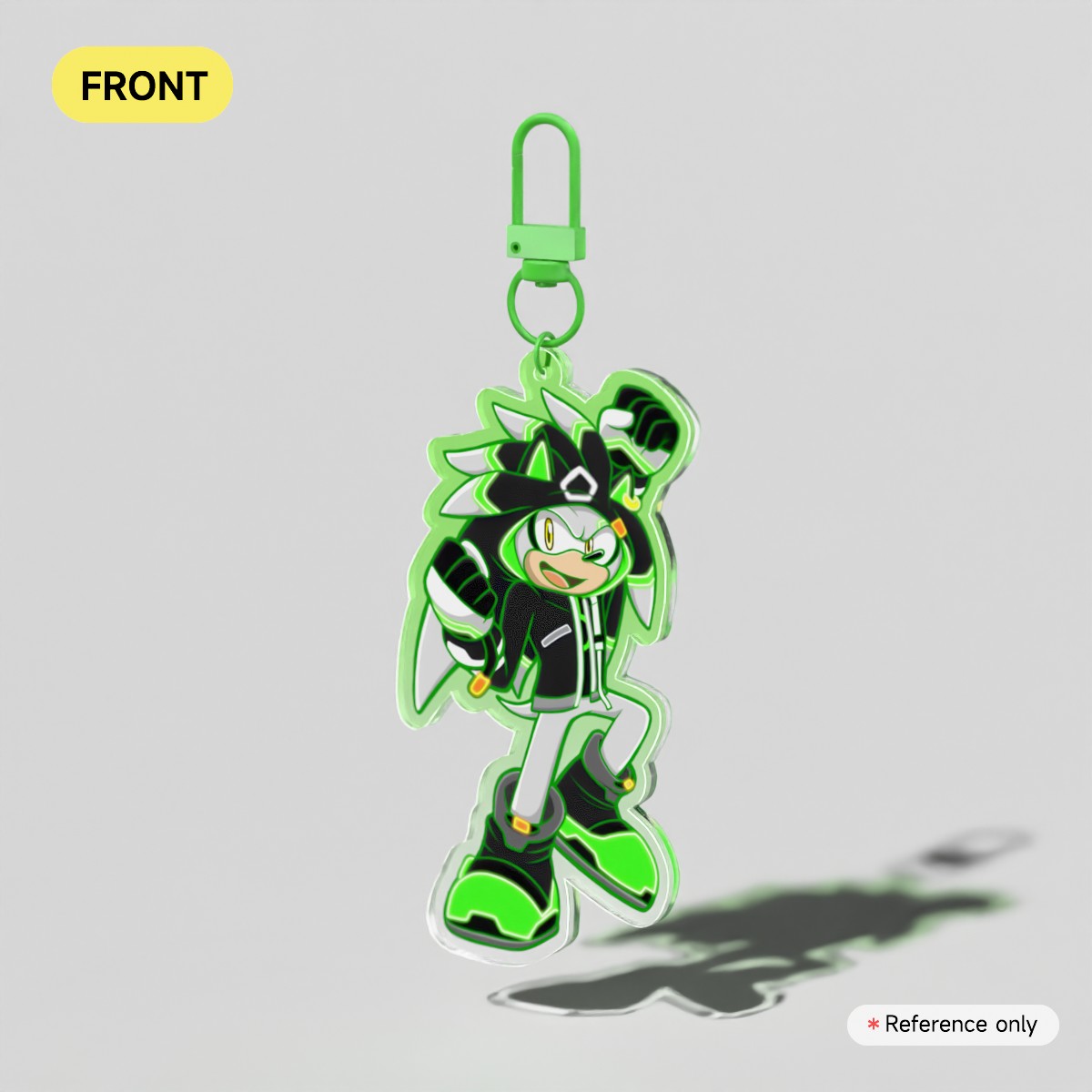 Neon Silver Acrylic Keychain