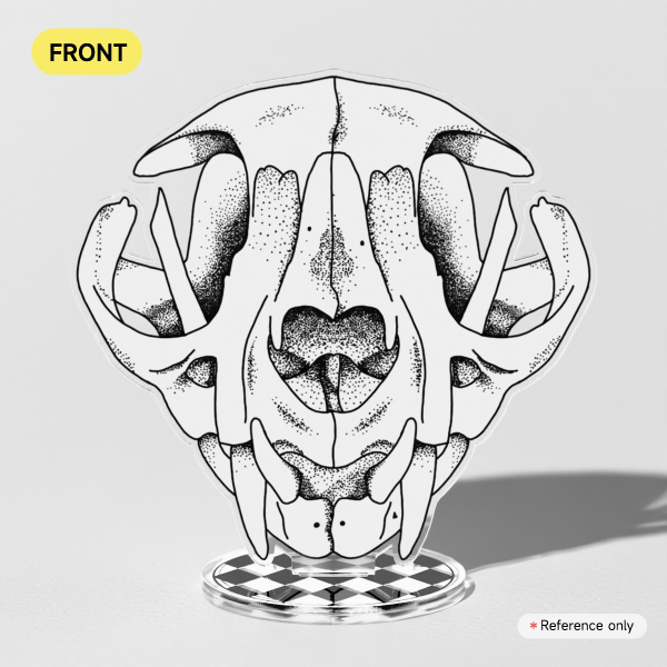 Dotwork Cat Skull Standee