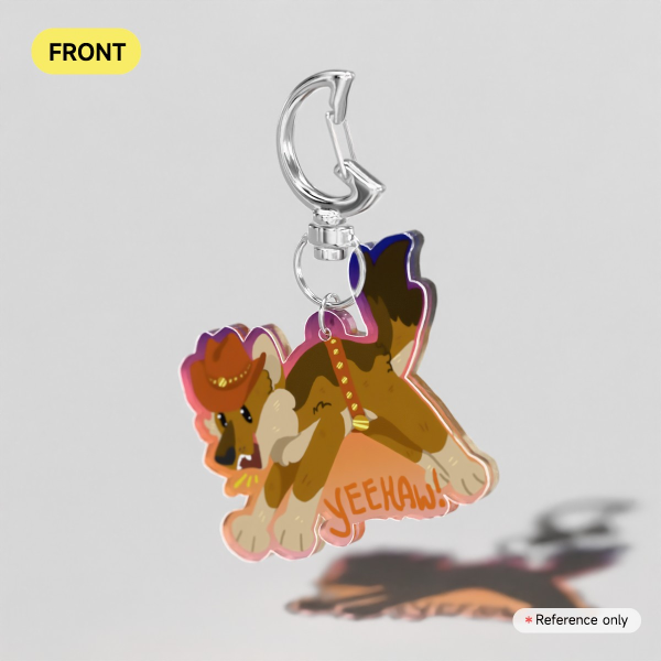 Cowboy Coyote- Colored Edge Acrylic Keychain