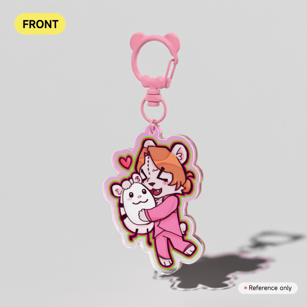 QSMP Plushie Katie and Nacho Clear Acrylic Keychains