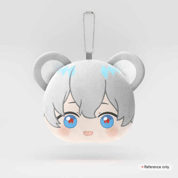Mochi Face Plush Keychain - Gray