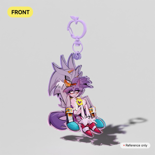 Blazin' Heart Silvaze Colored Edge Acrylic Keychains!