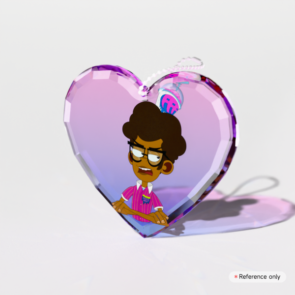 Lenny Flynn-Boyle Gemstone Acrylic Heart Shaped Keychain